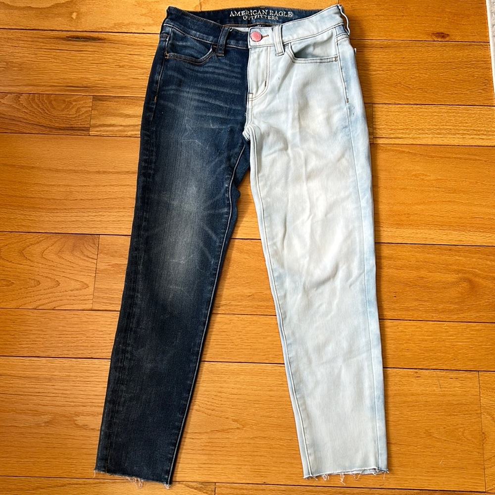 American Eagle Split dye jeans